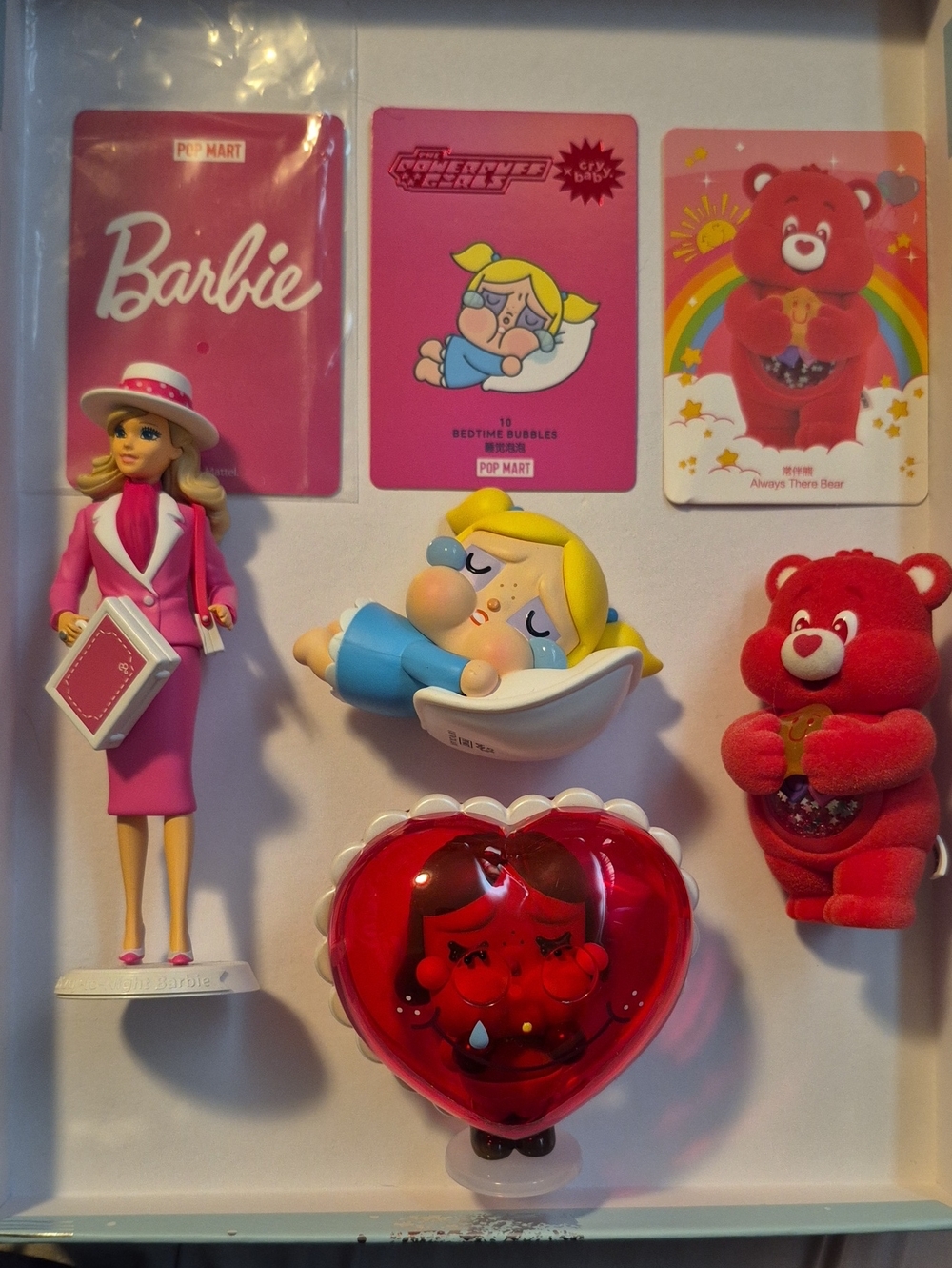 Popmart Barbie, Bubbles, Care Bear And Crybaby